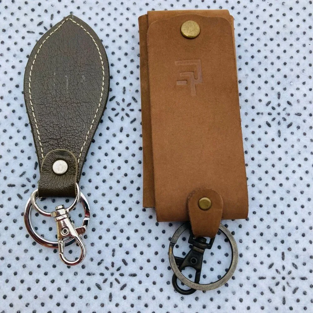 2 Leather Handmade Keys Holder Key Chain Genuine Leather Keychain New